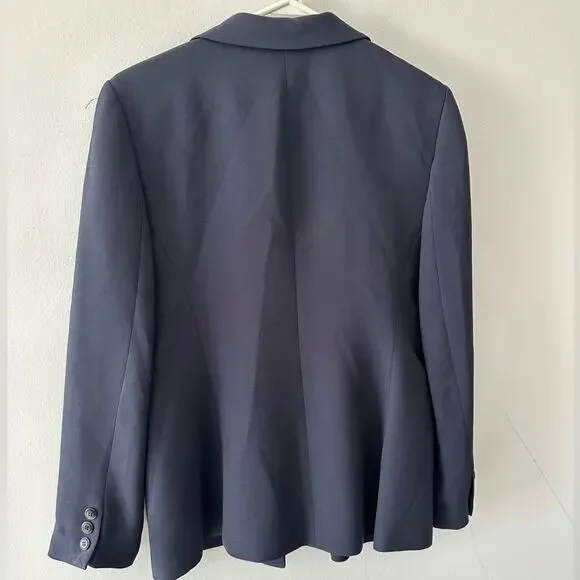 Vintage Casual Corner Blazer Women's 6 Navy Lined Notch Collar Office Jacket - Picture 6 of 8